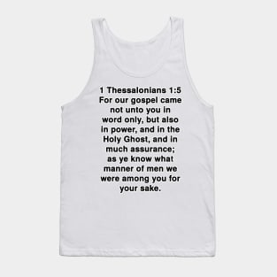 1 Thessalonians 1:5  King James Version (KJV) Bible Verse Typography Tank Top